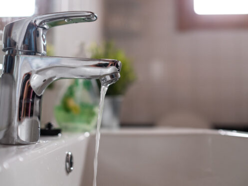 an image of a sink with running water