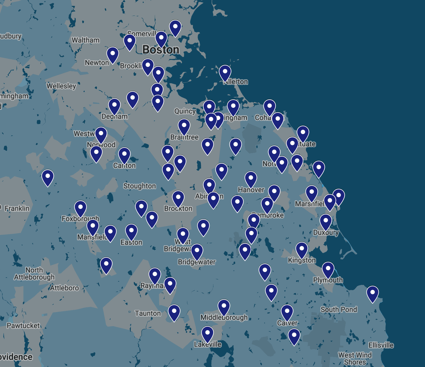 Map of Efficiency Plumbing's Service Area